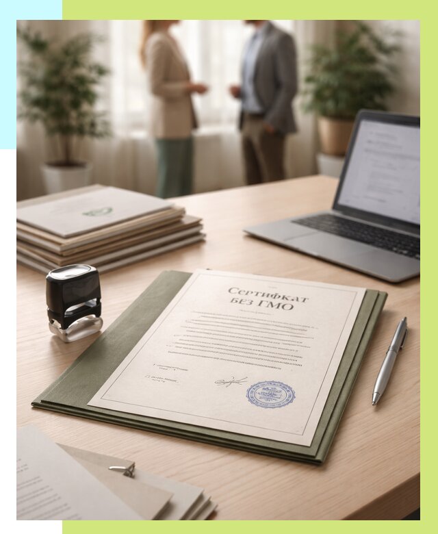 Сертификат без ГМО в Медногорске от 7629 р. оформить срочно Алешин-Мдн